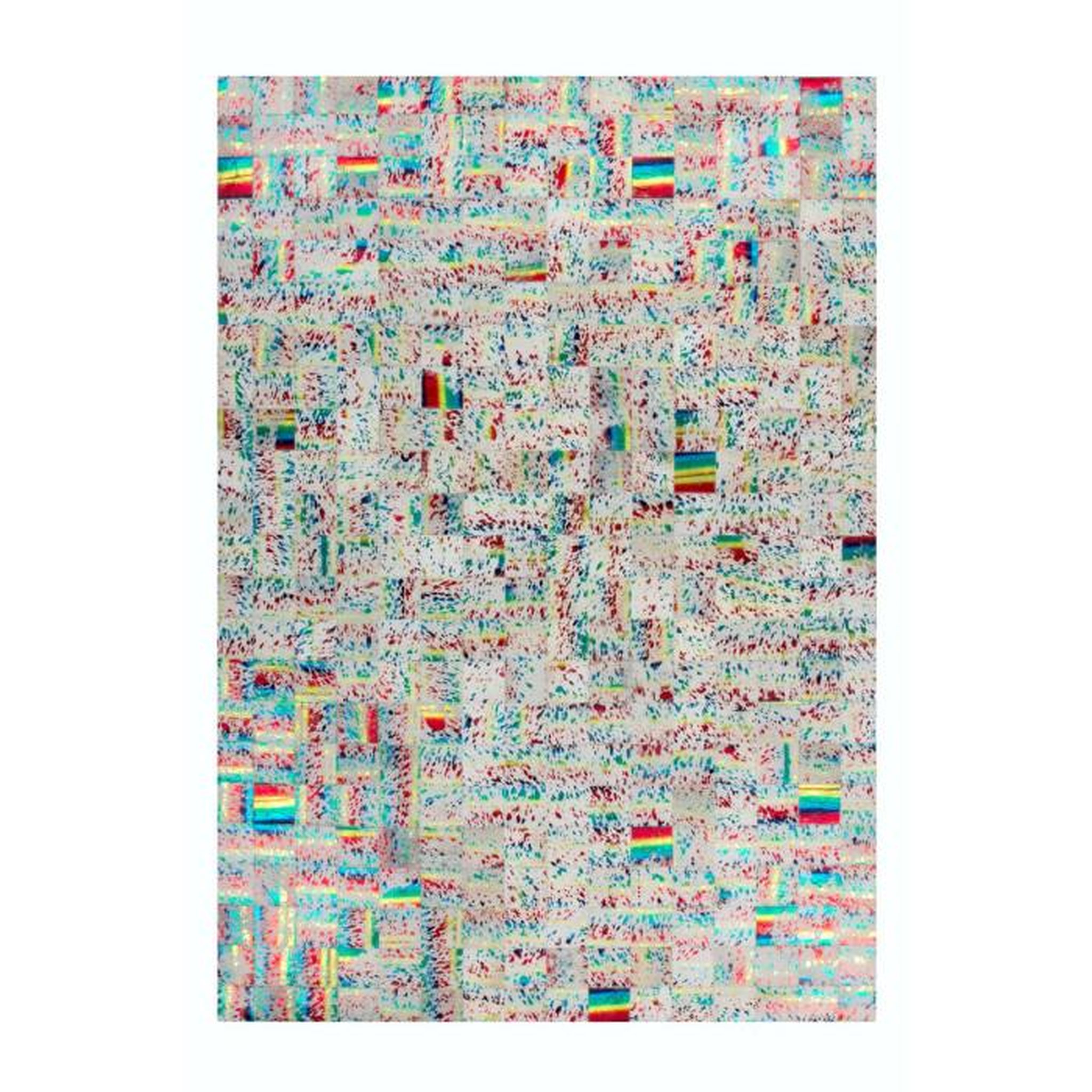 Paris Prix Tapis en Cuir Effet Métallique  Rocket  Multicolore. Coloris disponibles : Multicolore