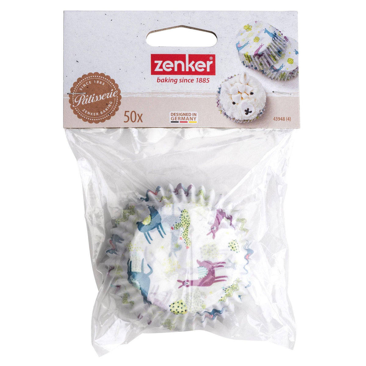 ZENKER Lot de 50 moules à muffins en papier motif lama et cactus 7 cm Zenker Smart Pastry