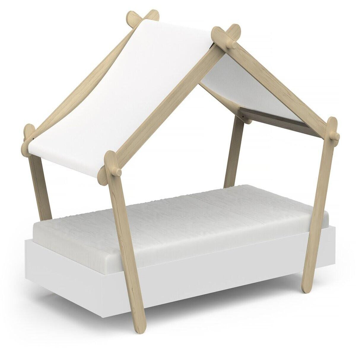 Habitat et Jardin Lit cabane surélevé enfant   Lodge   - 70 x 140 cm - Blanc mat