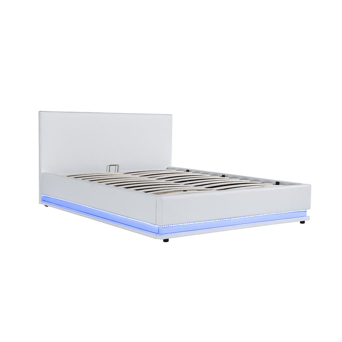 Lit coffre 140x190cm avec contour lit LED + sommier à lattes inclus GALAXY