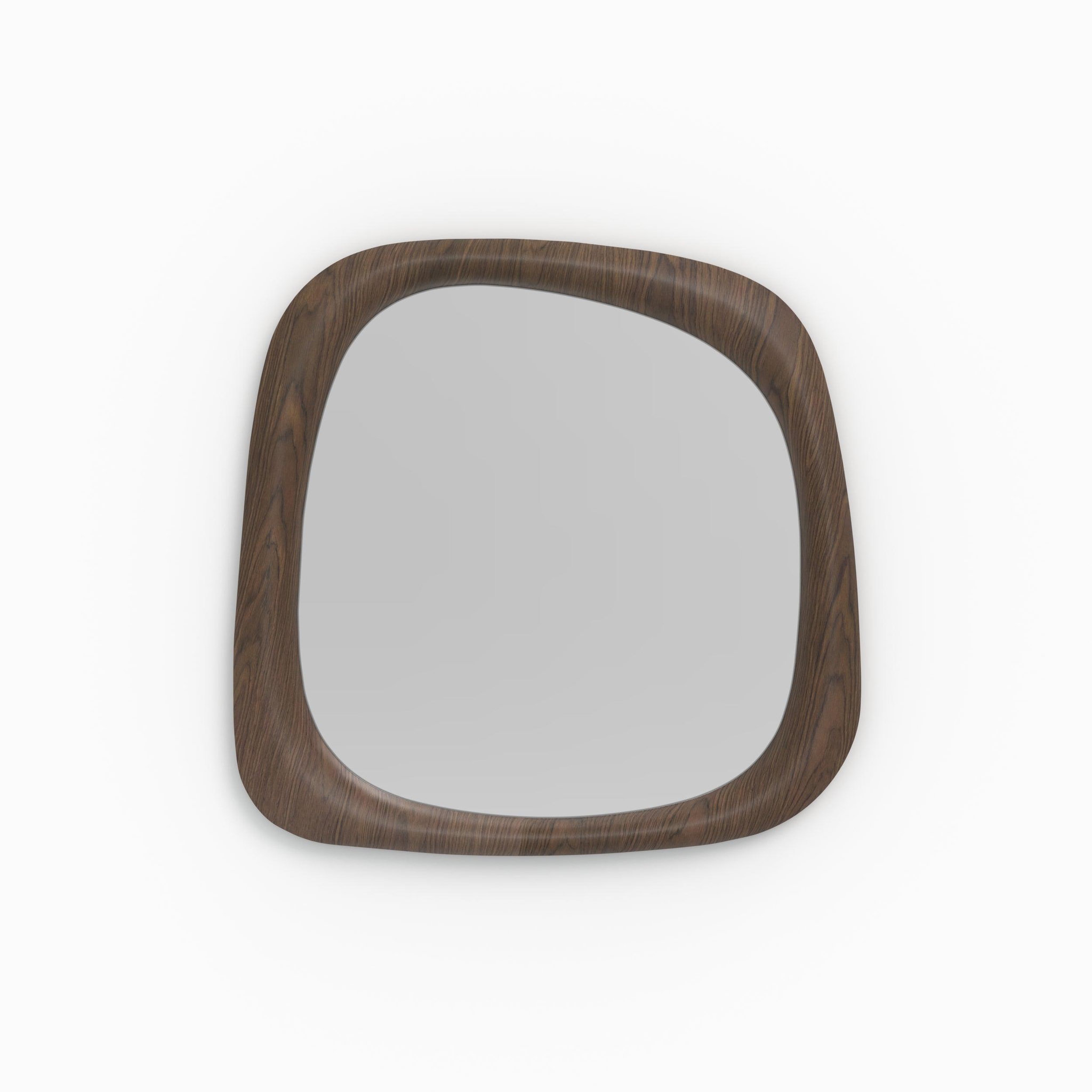 MAISON PAVANE Miroir carré en placage noyer, 90 x 90 cm-yoko