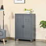 Voir la diapositive 2 : HOMCOM HOMCOM Armoire de rangement métal design industriel - 2 étagères - structure piètement tôle métal gris anthracite