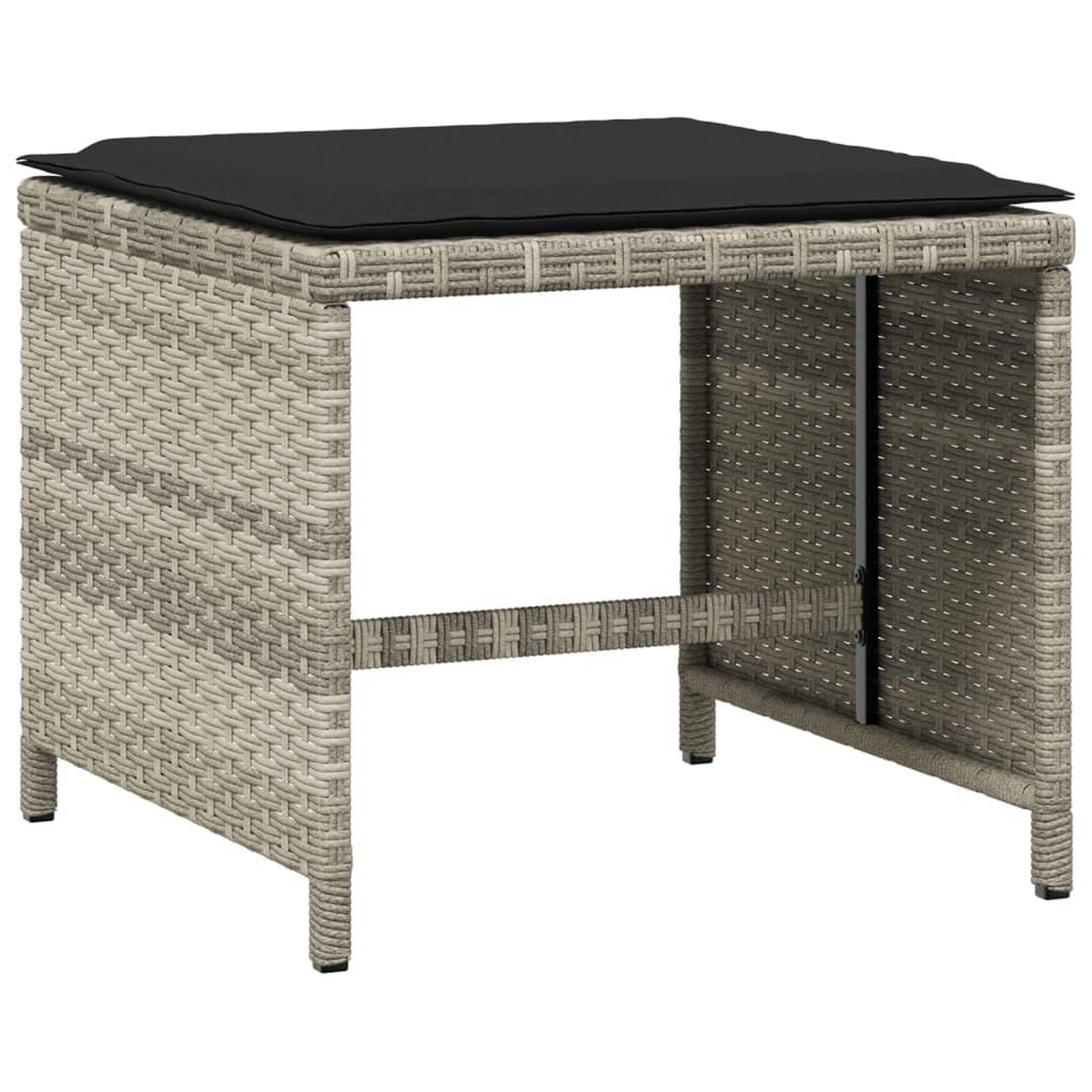 Voir la diapositive 4 : VIDAXL Tabourets de jardin et coussins lot de 4 gris clair 41x41x36 cm