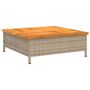 Voir la diapositive 2 : VIDAXL Table de jardin beige 70x70x25 cm résine tressée et bois acacia