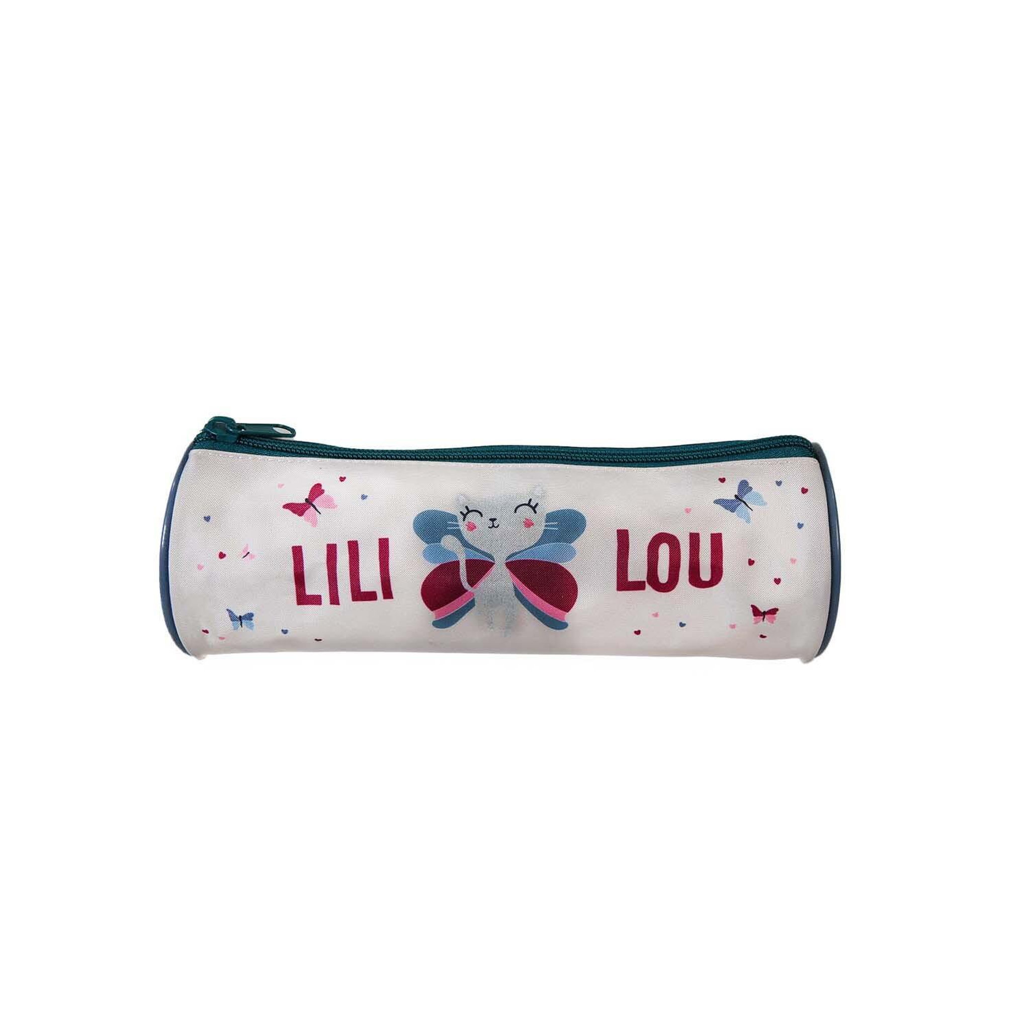Bagtrotter Lili Lou - Trousse scolaire ronde - Beige - Fille - 1 compartiment
