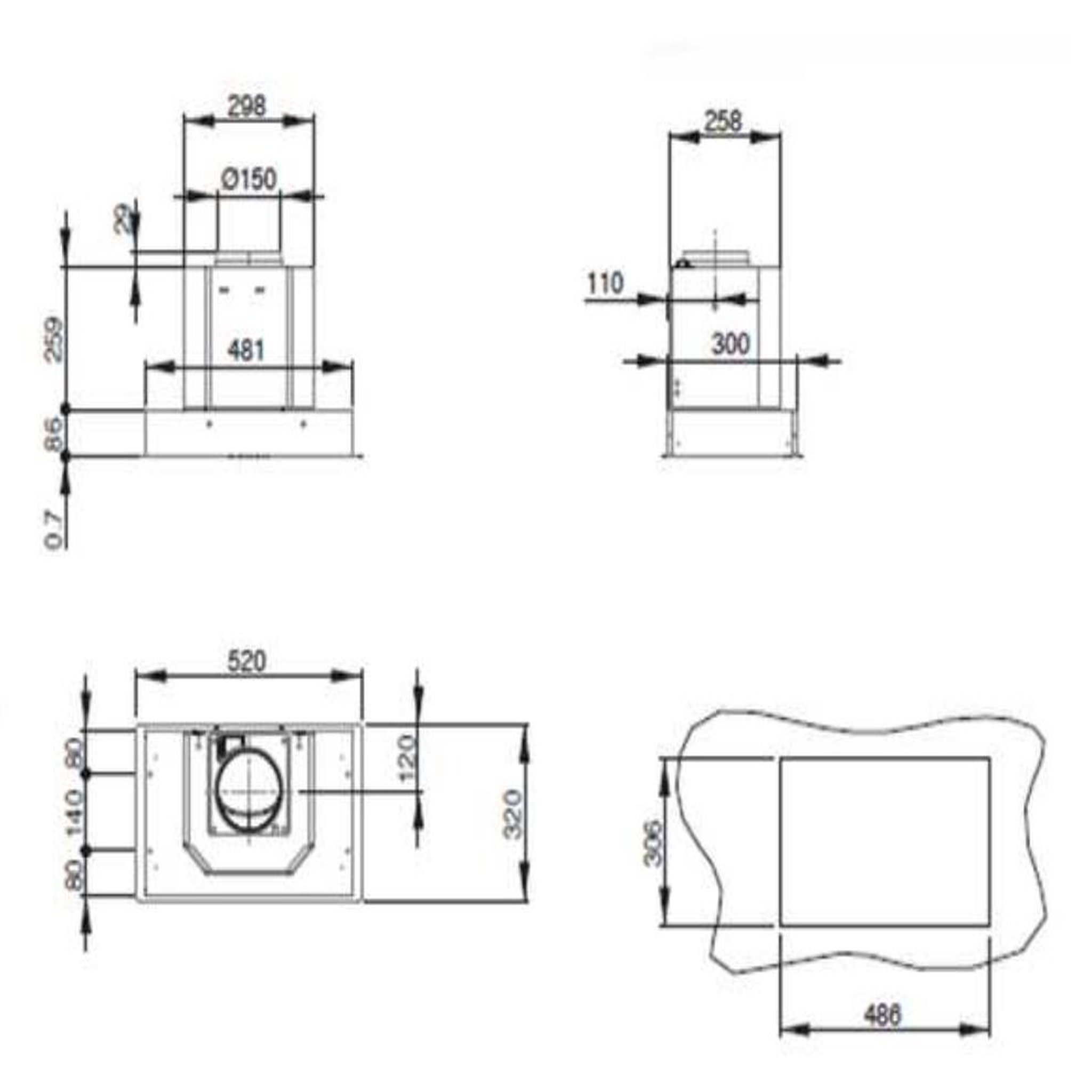 Voir la diapositive 3 : ROBLIN Hotte encastrable inspiration 520 inox