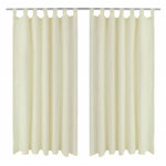 VIDAXL 2 pcs Rideau a Passant Micro Satin Creme 140 x 245 cm