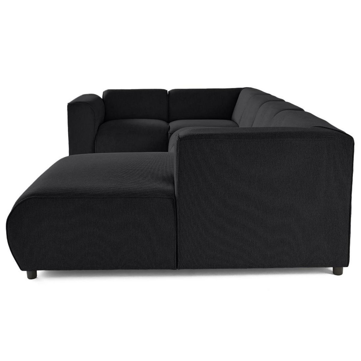 LISA DESIGN Suaro - canapé modulable panoramique d'angle gauche 7 places en tissu texturé