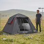 Voir la diapositive 3 : OUTSUNNY Tente camping dôme 2 pers. imperméable 3000mm - 2,1x2,1x1,5m - anthracite