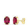Voir la diapositive 1 : L'ATELIER D'AZUR Boucles d'Oreilles Or 18 Carats 750/000 - Zirconiums Rouge Rubis
