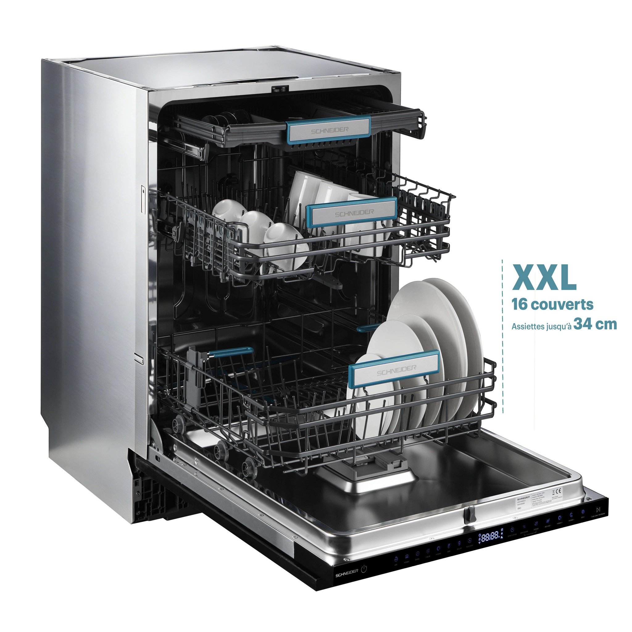 Voir la diapositive 3 : SCHNEIDER Schneider SCLVI1542GB - Lave-vaisselle tout intégrable 16 couverts