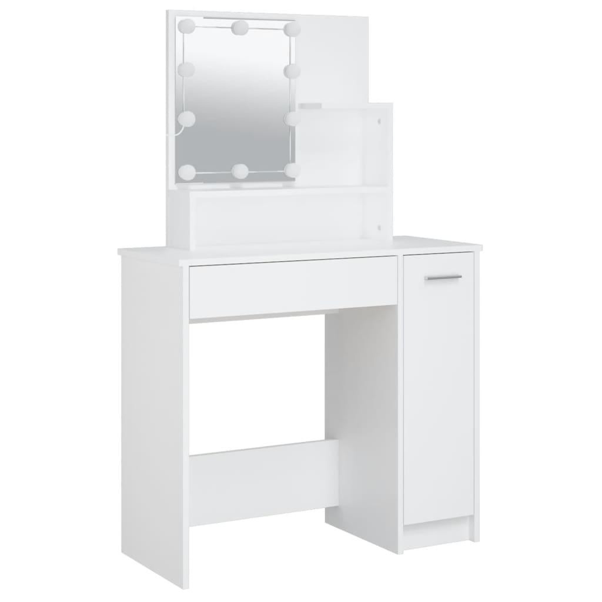 Voir la diapositive 3 : VIDAXL Coiffeuse avec LED blanc 86,5x35x136 cm