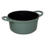 Voir la diapositive 5 : FIVE Cocotte Avec Panier Vapeur  Fonte  24cm Vert Olive