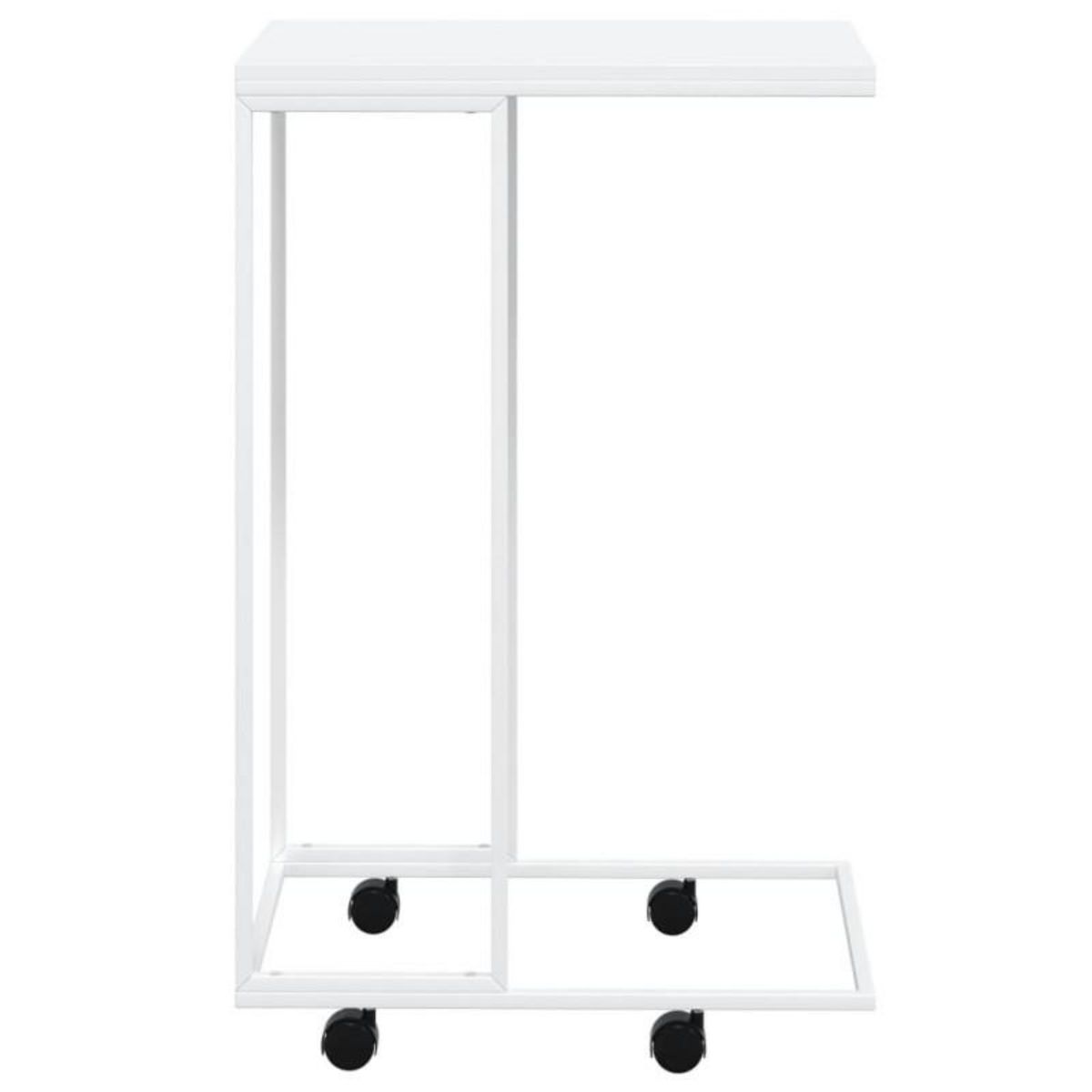 VIDAXL Table d appoint avec roues Blanc 40x30x63,5cm Bois d ingénierie