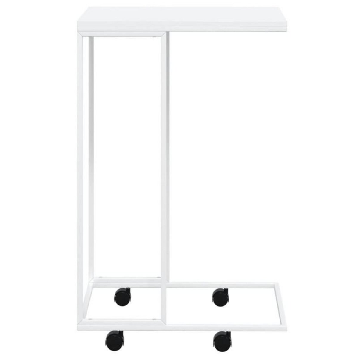VIDAXL Table d appoint avec roues Blanc 40x30x63,5cm Bois d ingénierie