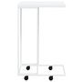 Voir la diapositive 3 : VIDAXL Table d appoint avec roues Blanc 40x30x63,5cm Bois d ingénierie
