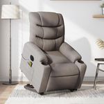 VIDAXL Fauteuil inclinable de massage electrique Taupe Tissu