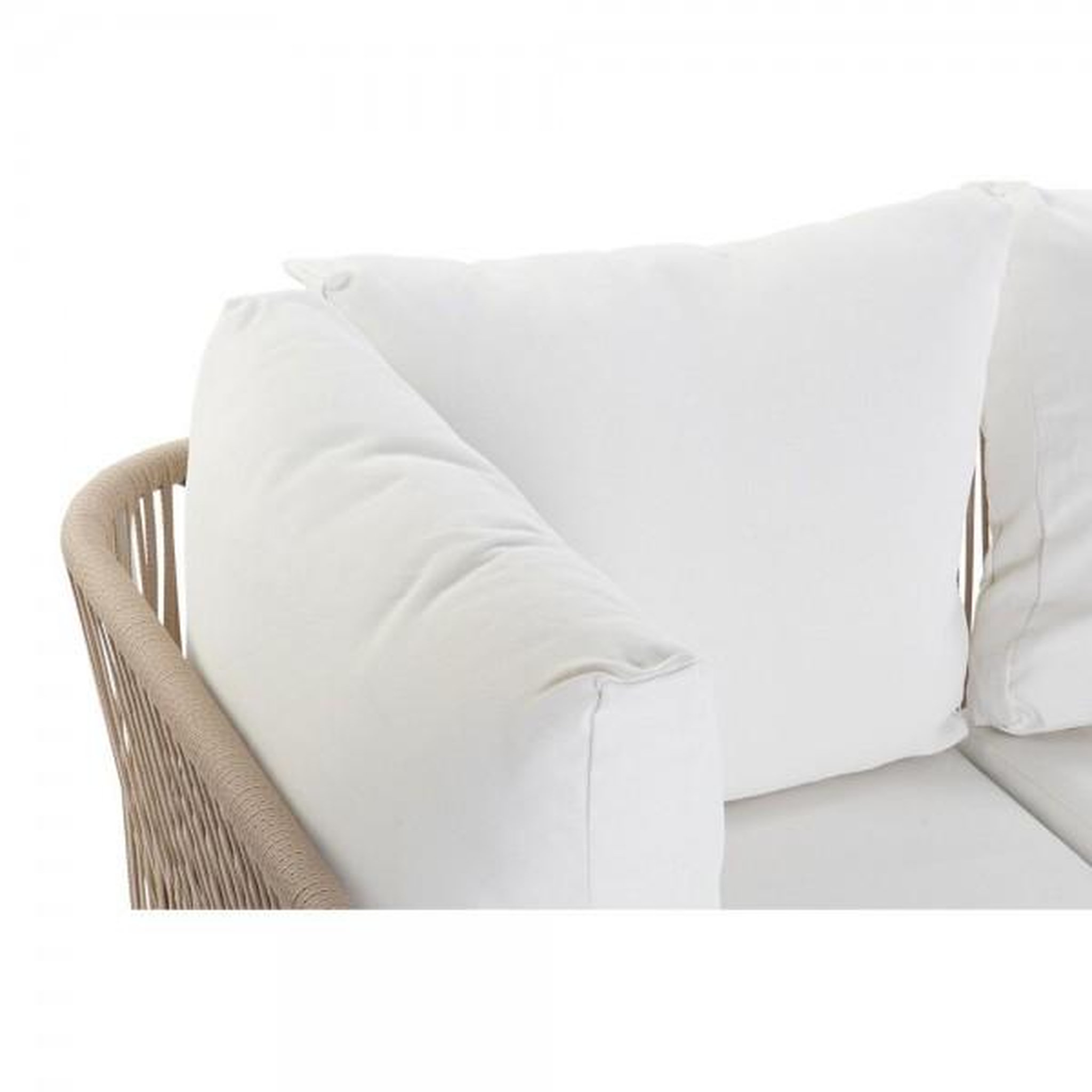 Voir la diapositive 2 : MARKET24 Canapé de jardin DKD Home Decor Beige Polyester Corde Aluminium (196 x 75 x 68,5 cm)
