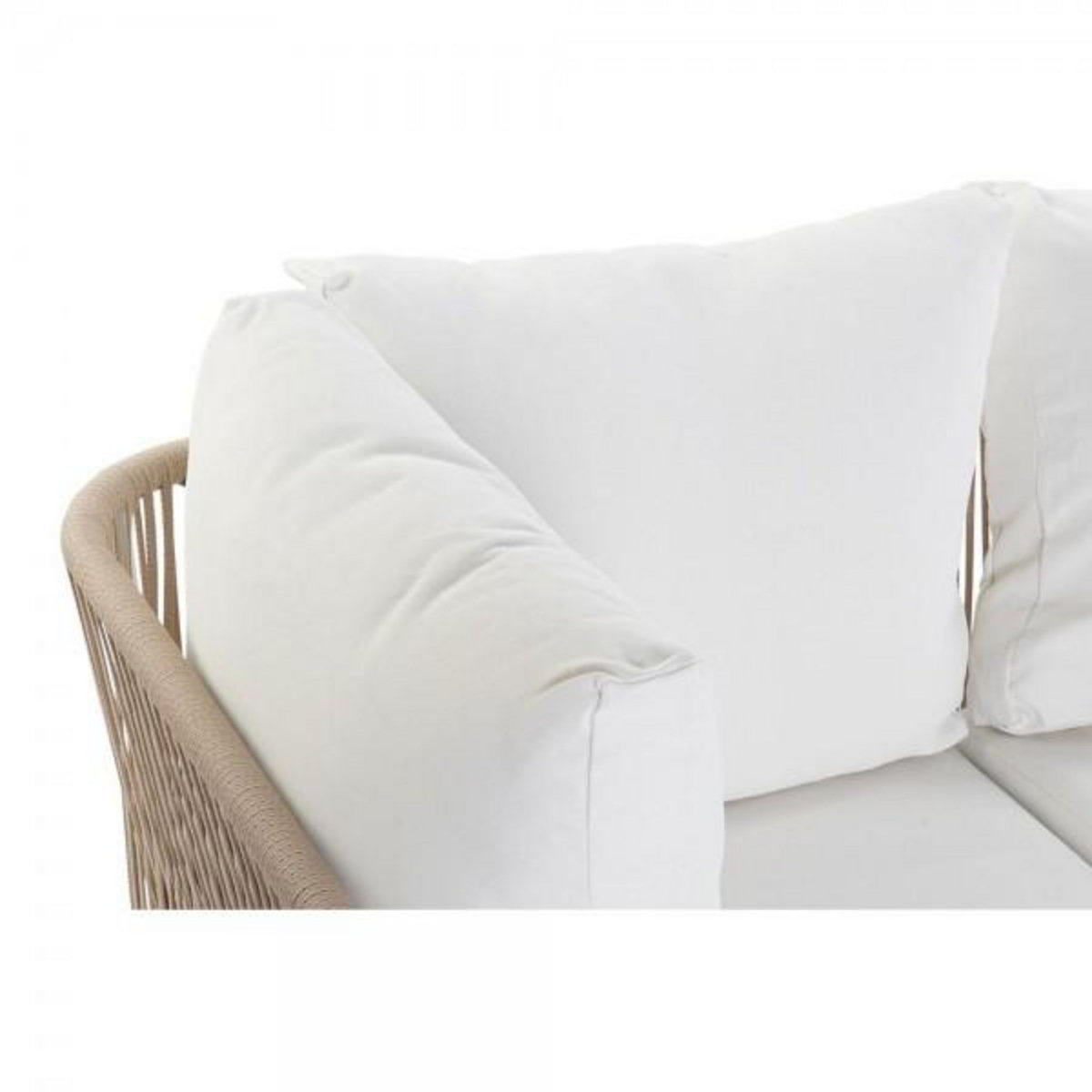 MARKET24 Canapé de jardin DKD Home Decor Beige Polyester Corde Aluminium (196 x 75 x 68,5 cm)