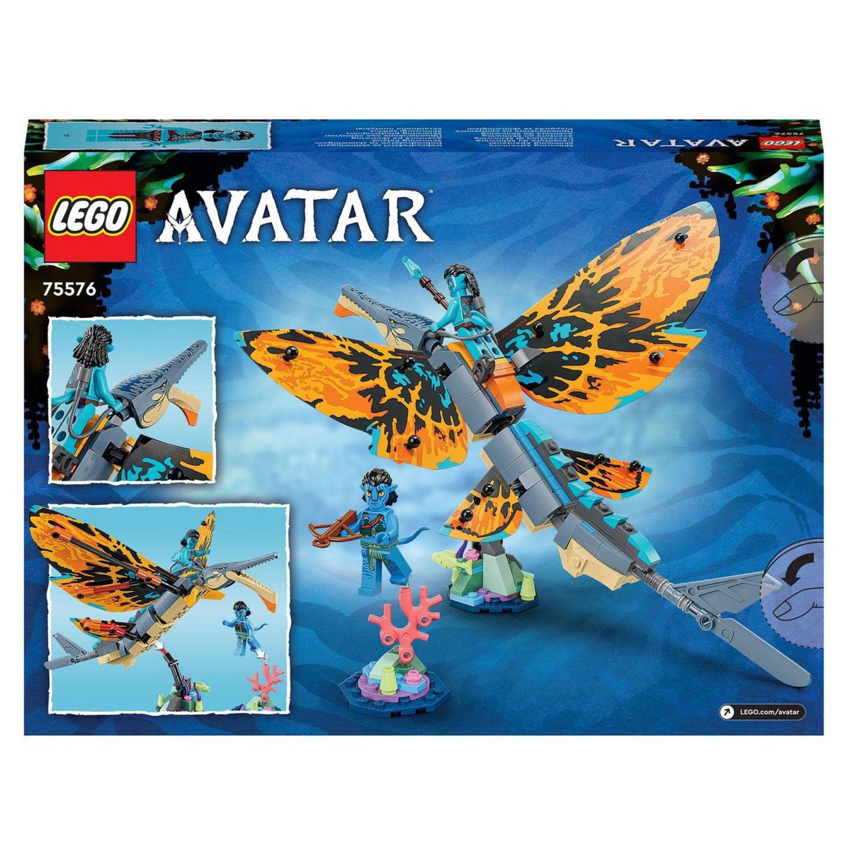 LEGO Avatar 75576 L'aventure du Skimwing, Jouet avec Minifigurines Jake Sully et Tonowari, et Animal, Avatar : La Voie de l'Eau