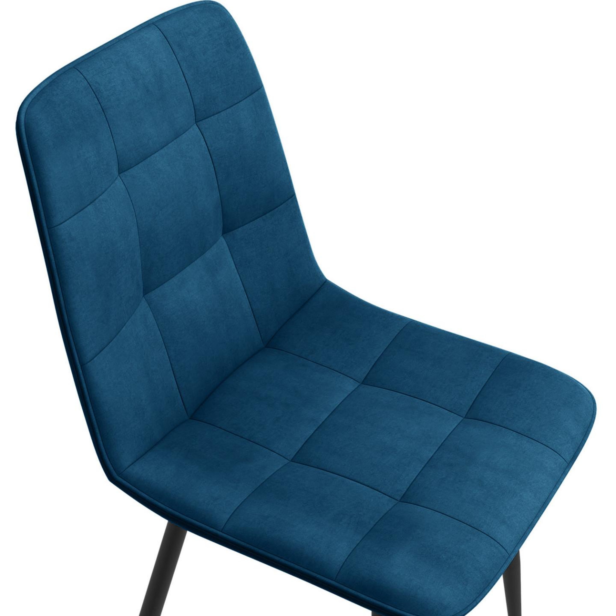 Voir la diapositive 6 : ID MARKET Lot de 6 chaises mila en velours bleu pour salle à manger
