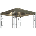 VIDAXL Tonnelle avec guirlande lumineuse a LED 3x3 m Taupe