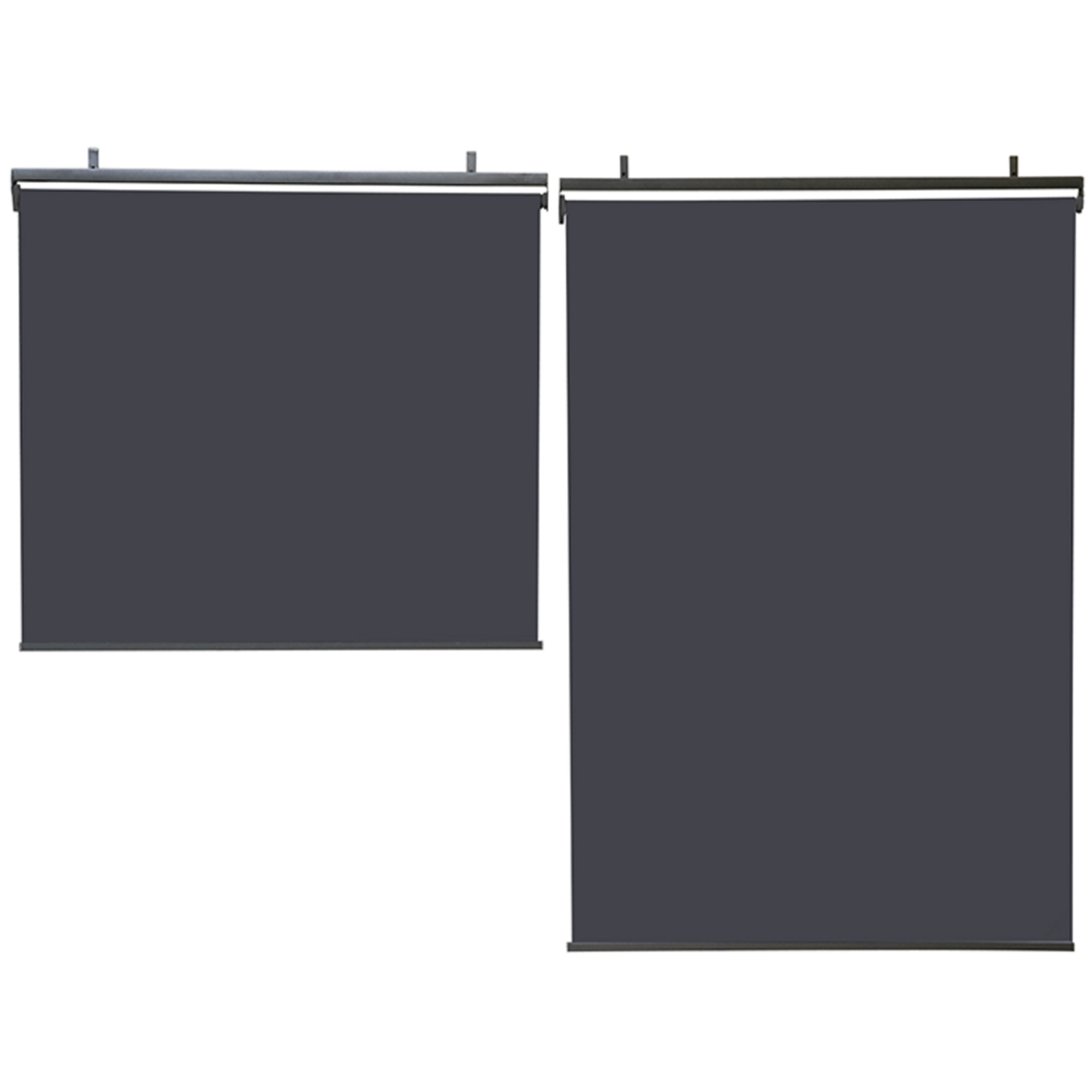 ID MARKET Lot de 2 stores enrouleurs L.124 x H. 225 CM pour pergola gris anthracite