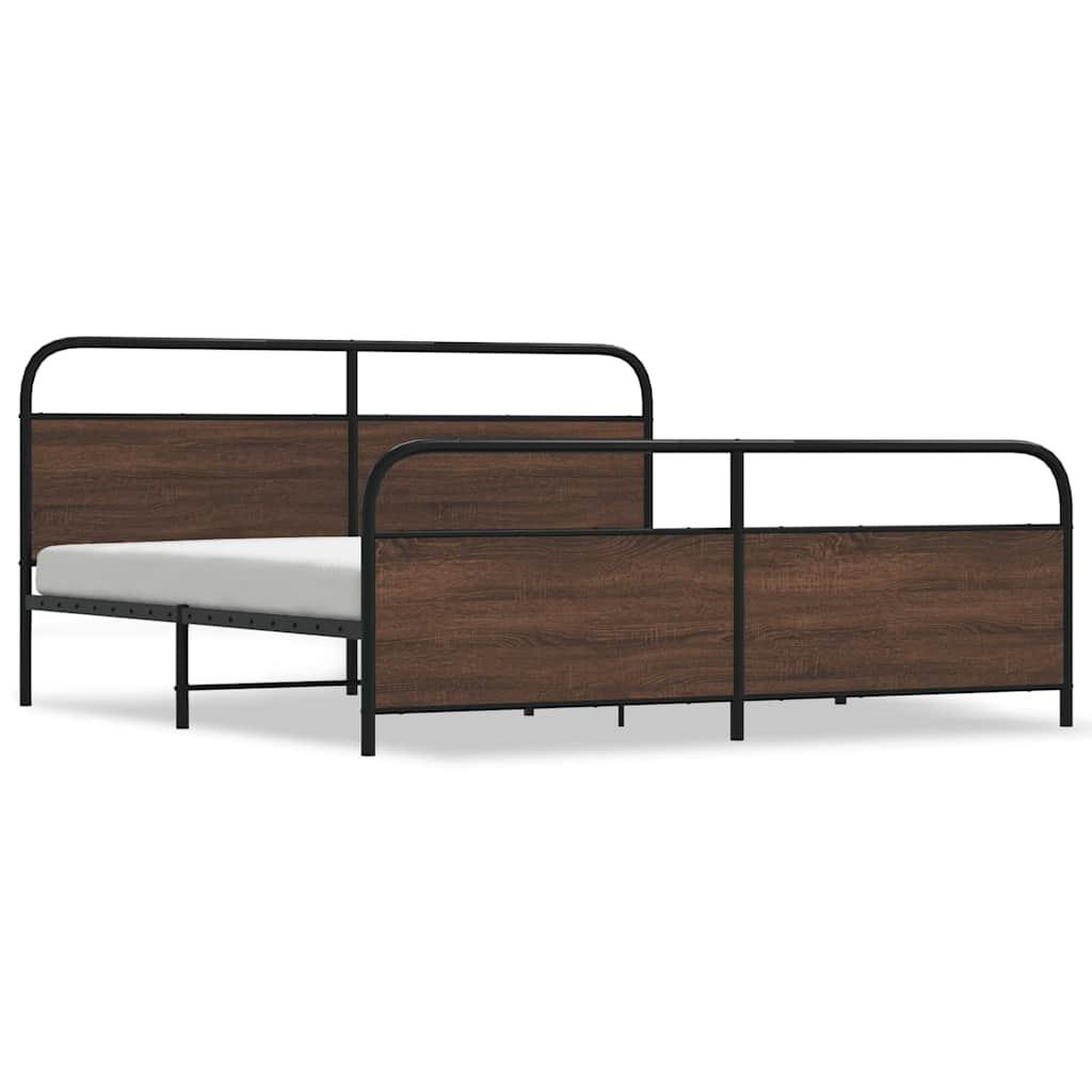 Voir la diapositive 2 : VIDAXL Cadre de lit en metal sans matelas chene marron 180x200 cm