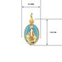 Voir la diapositive 3 : L'ATELIER D'AZUR Médaille Vierge Miraculeuse Or Jaune 18 Carats 750 et Email Bleu - Chaîne Dorée