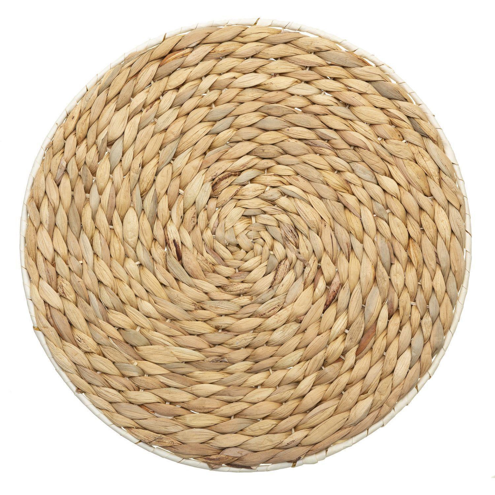 Voir la diapositive 3 : TOILINUX Lot de 2 sets de table en jacinthe d'eau MOOD - Diam. 35 cm - Beige