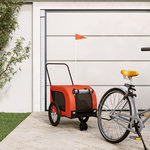VIDAXL Remorque de velo pour animaux de compagnie orange et noir
