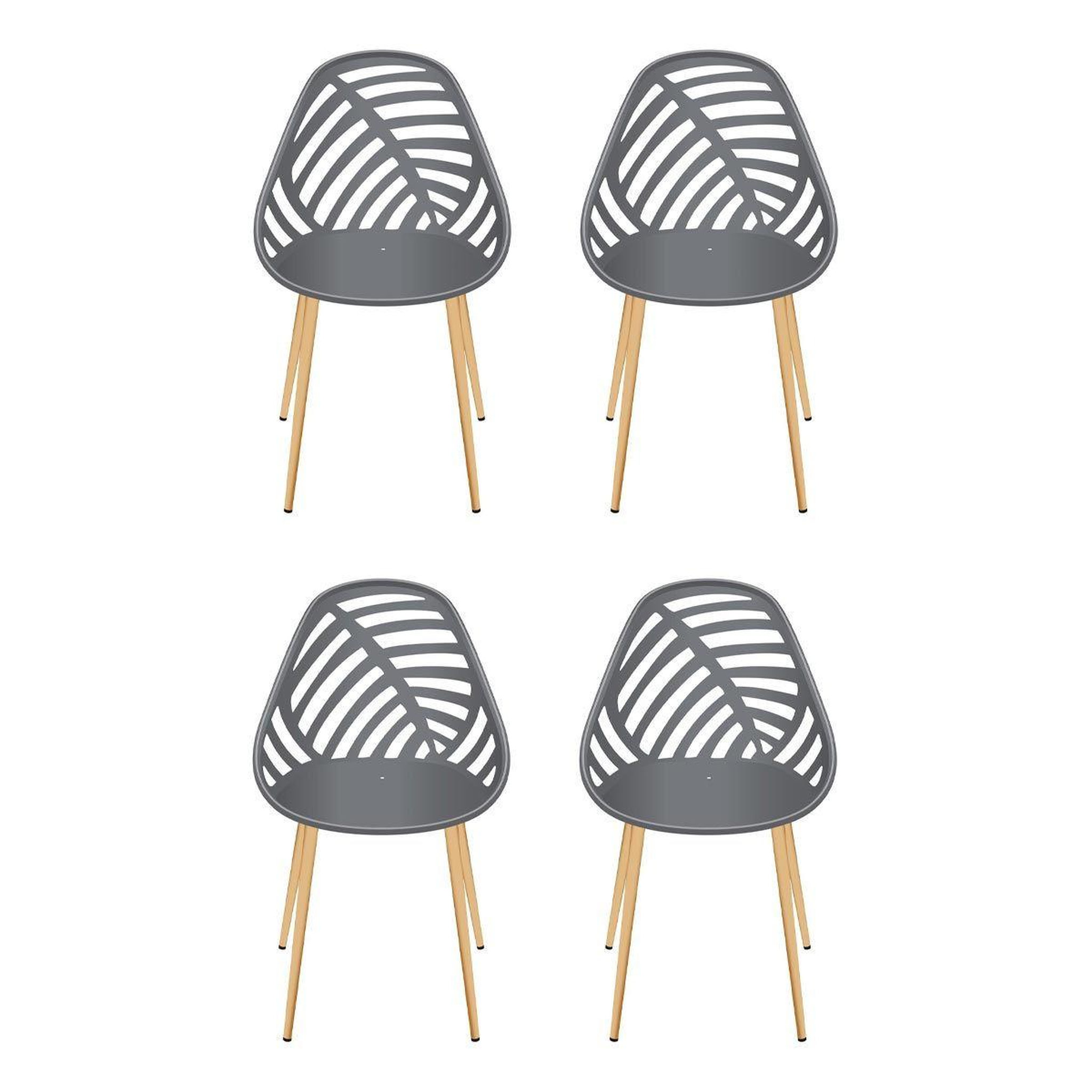 The Home Deco Factory Lot de 4 chaises de jardin  alameda  83cm gris