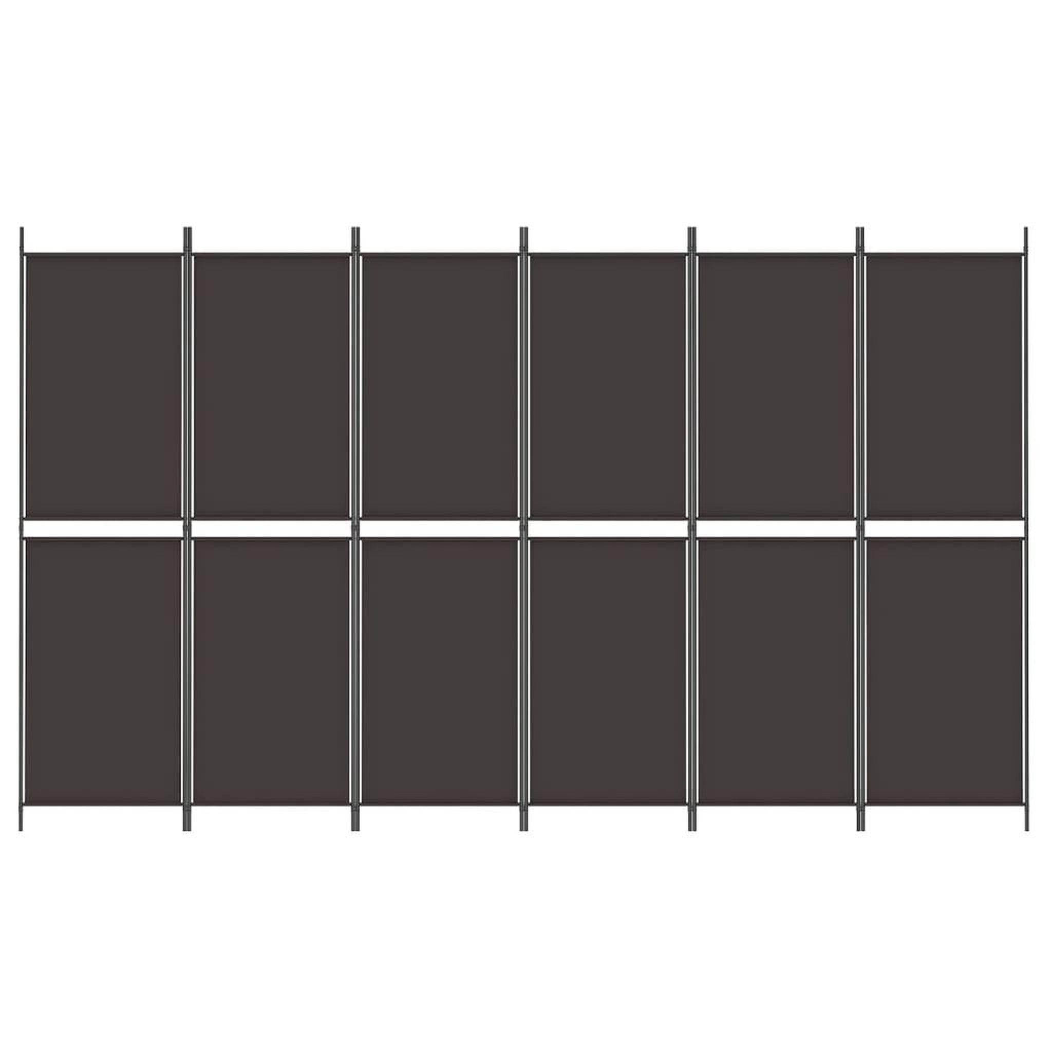 Voir la diapositive 3 : VIDAXL Cloison de separation 6 panneaux marron 300x180 cm tissu