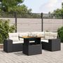 Voir la diapositive 1 : VIDAXL Salon de jardin 6 pcs avec coussins noir resine tressee