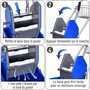 HOMCOM HOMCOM Chariot de lavage chariot de nettoyage professionnel en acier presse à mâchoire seau + rangements bleu