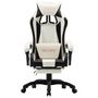 Voir la diapositive 2 : VIDAXL Fauteuil de jeux video et repose-pied Noir et blanc Similicuir