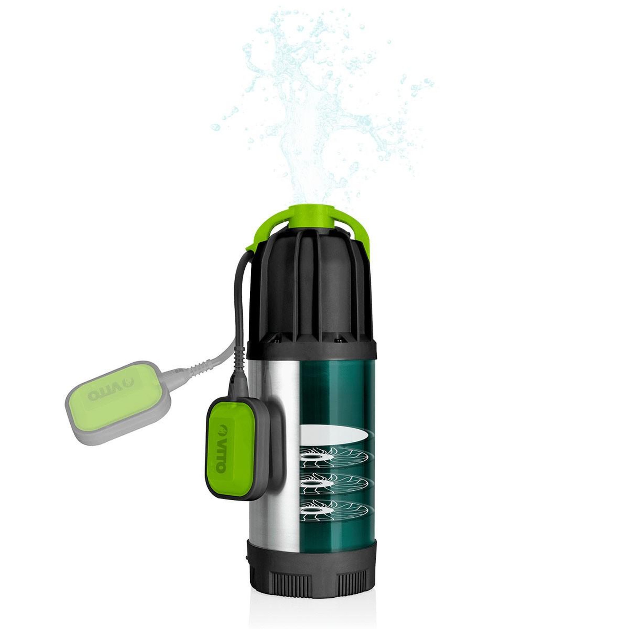 Voir la diapositive 3 : VITO Pompe de relevage 1000w multicellulaire pompe à eau 6500 l/h vito