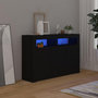 Voir la diapositive 1 : VIDAXL Buffet avec lumieres LED noir 115,5x30x75 cm