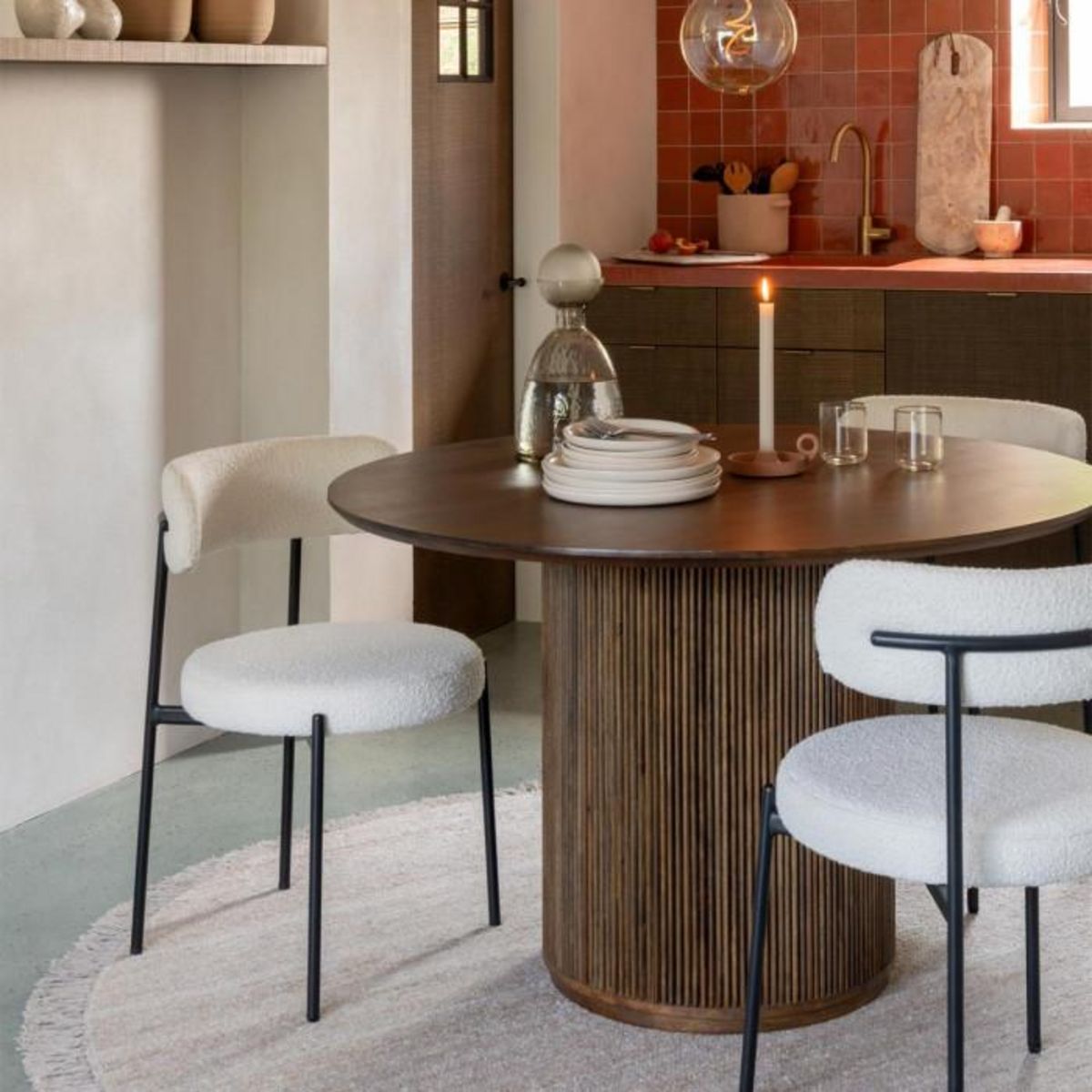 Paris Prix Vase Bouteille Bouchon en Verre  Yoko  34cm Grège