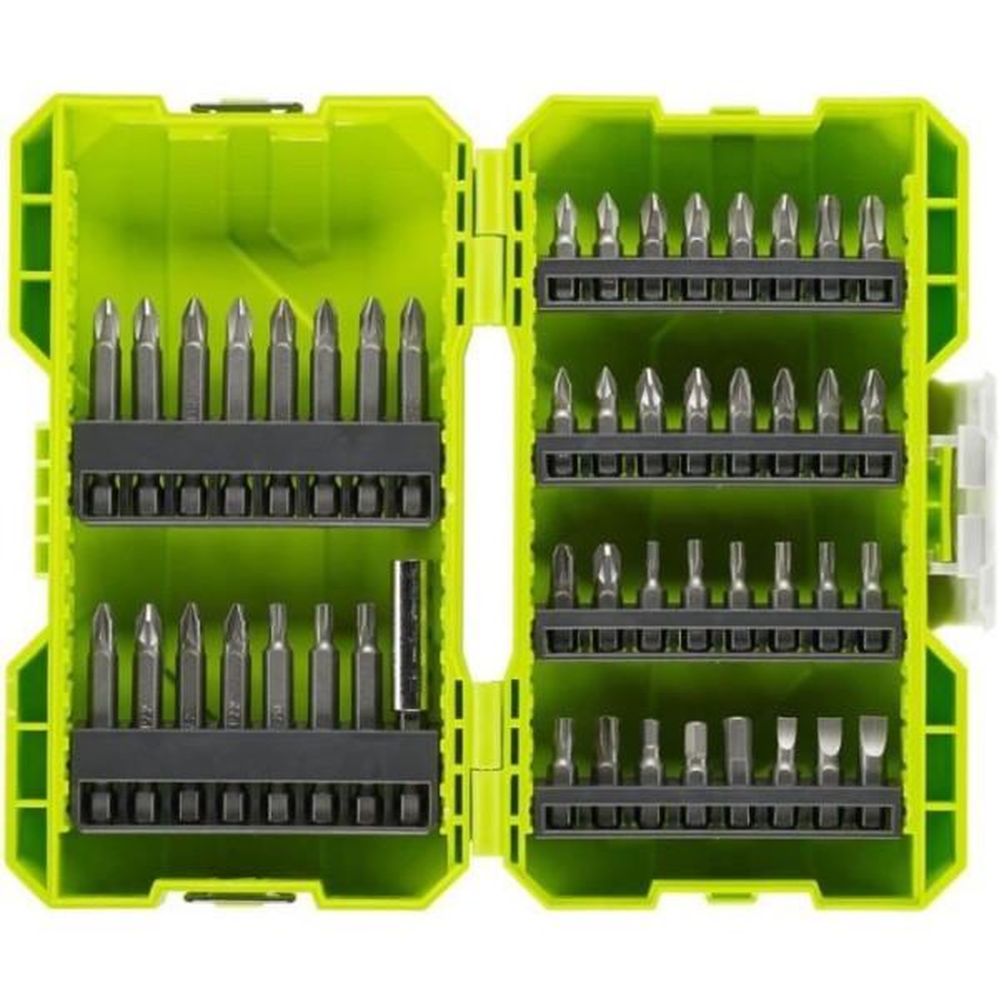 Ryobi Ryobi - coffret empilable 48 accessoires de vissage : 32 embouts 25 mm + 15 embouts 50 mm sl / ph / pz / hex / t - rak48ssd