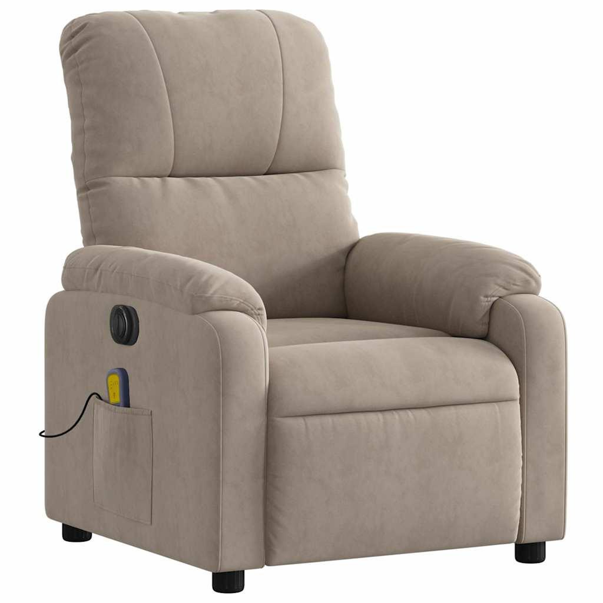 Voir la diapositive 4 : VIDAXL Fauteuil inclinable de massage electrique taupe