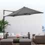 Voir la diapositive 6 : OUTSUNNY Parasol déporté octogonal inclinable pivotant Ø 256 cm acier polyester gris anthracite