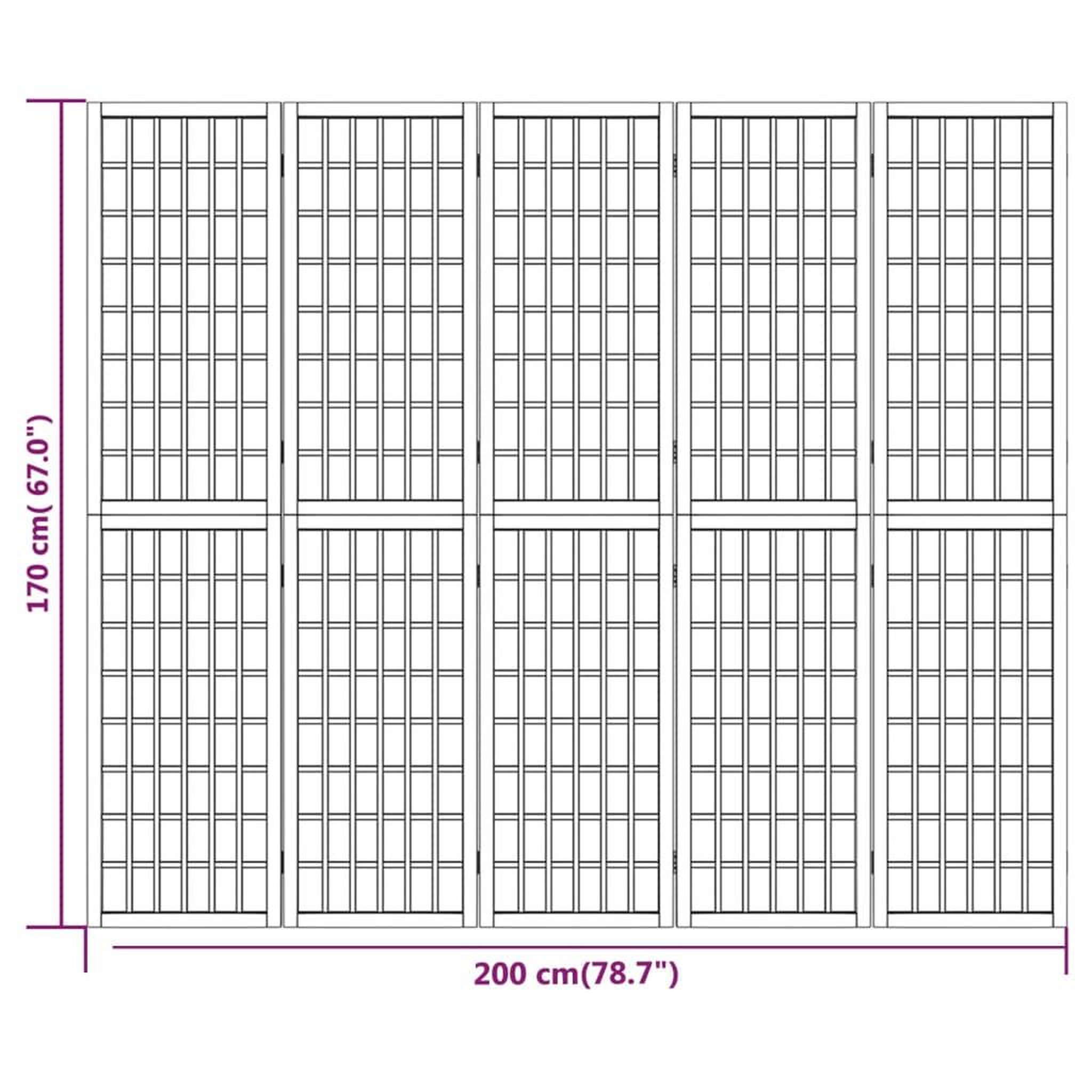 Voir la diapositive 6 : VIDAXL Cloison de separation pliable 5 panneaux 200x170 cm Blanc