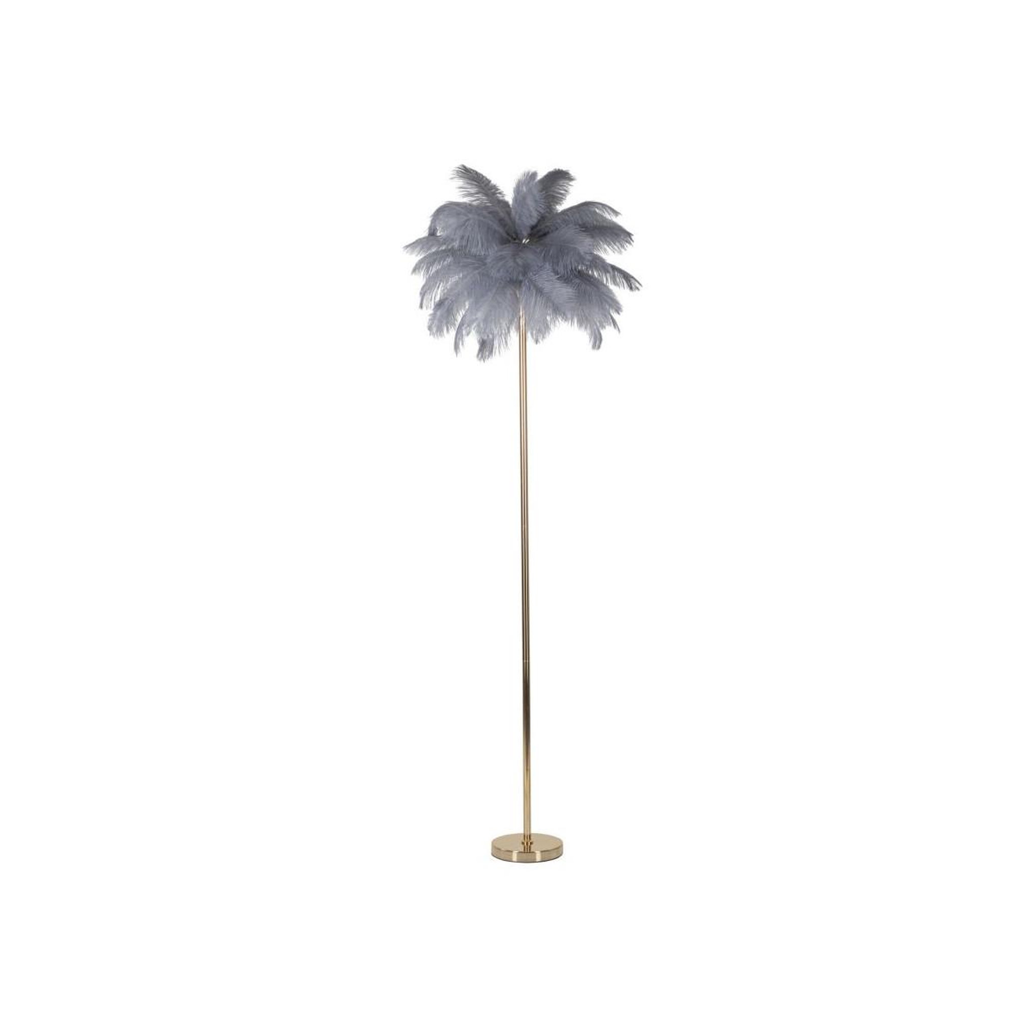 Paris Prix Lampadaire imitation plume  palm  160cm or & gris