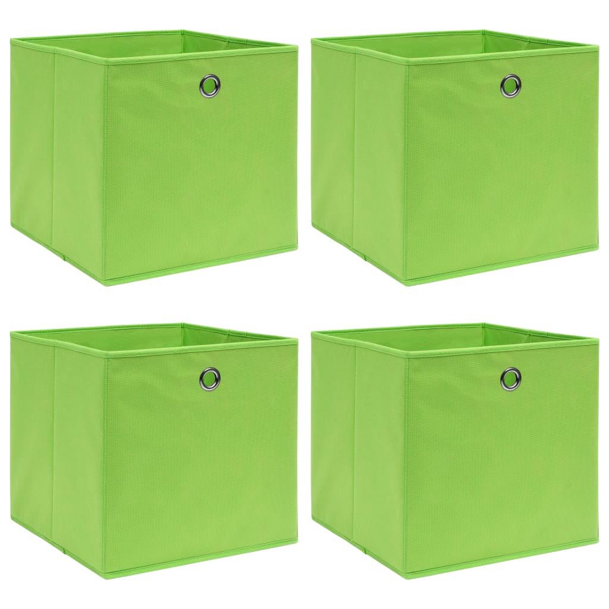 Voir la diapositive 1 : VIDAXL Boîtes de rangement 4 pcs Vert 32x32x32 cm Tissu