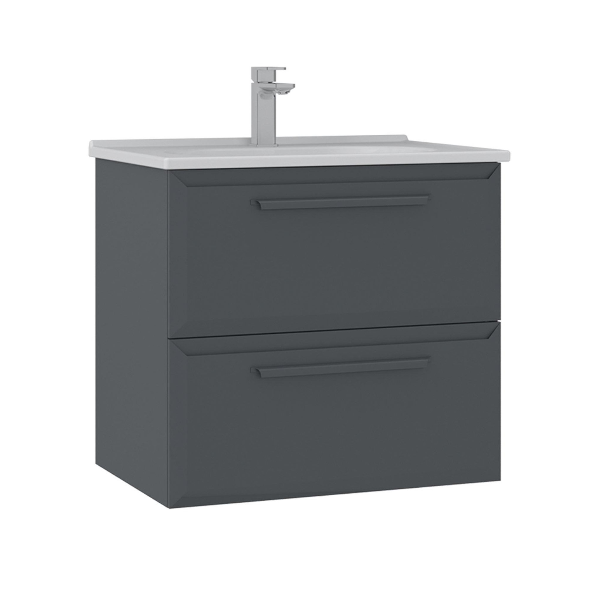 Habitat et Jardin Meuble Vasque  Nuvola 65 v2  - 65 x 50 x 62 cm - Anthracite