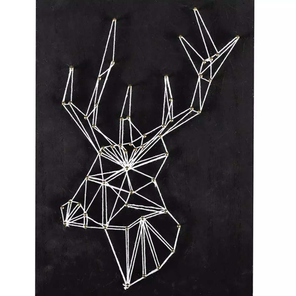 Graine créative Coffret String Art - Tableau noir Cerf art filaire 30 x 22 cm