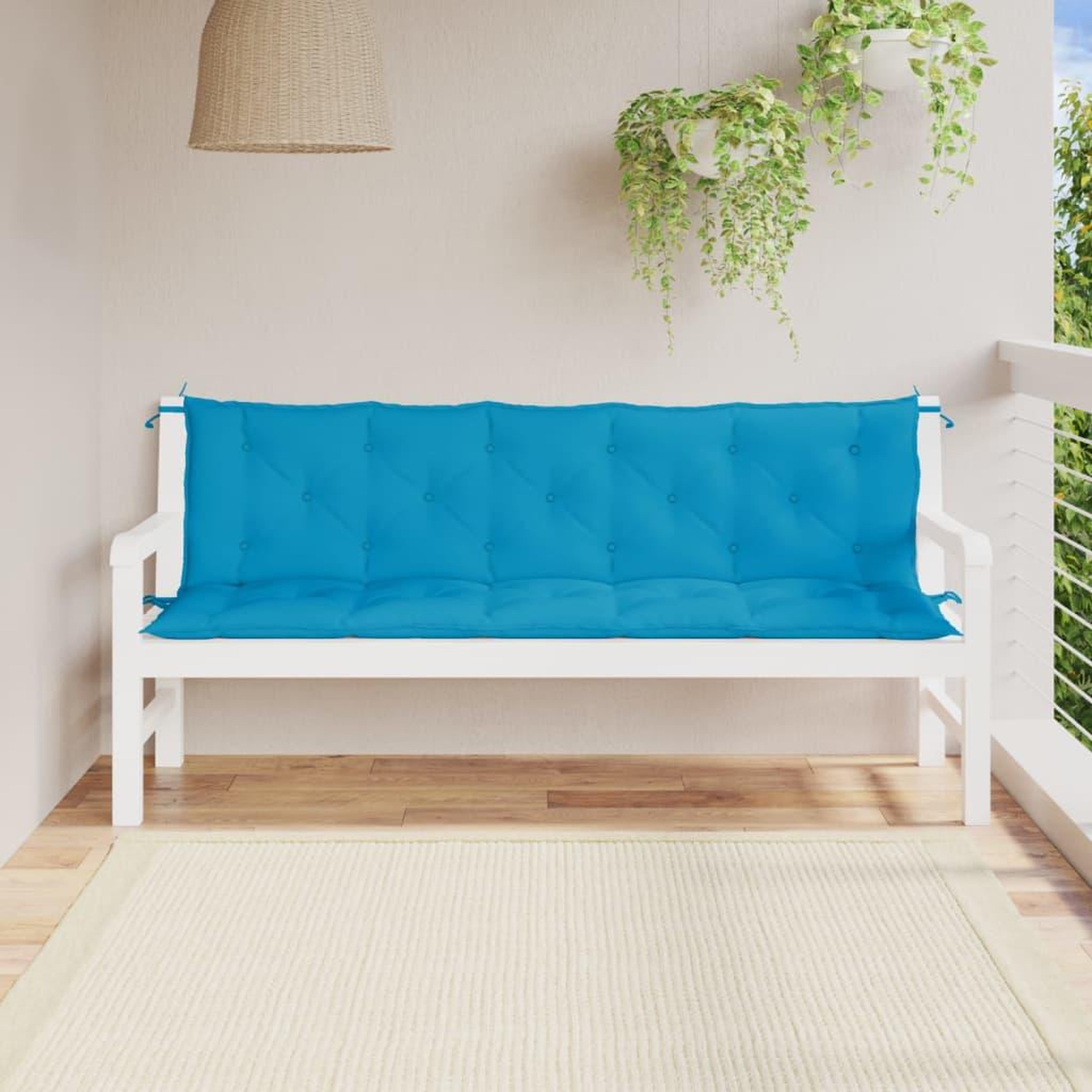 VIDAXL Coussins de banc de jardin lot de 2 bleu clair tissu Oxford