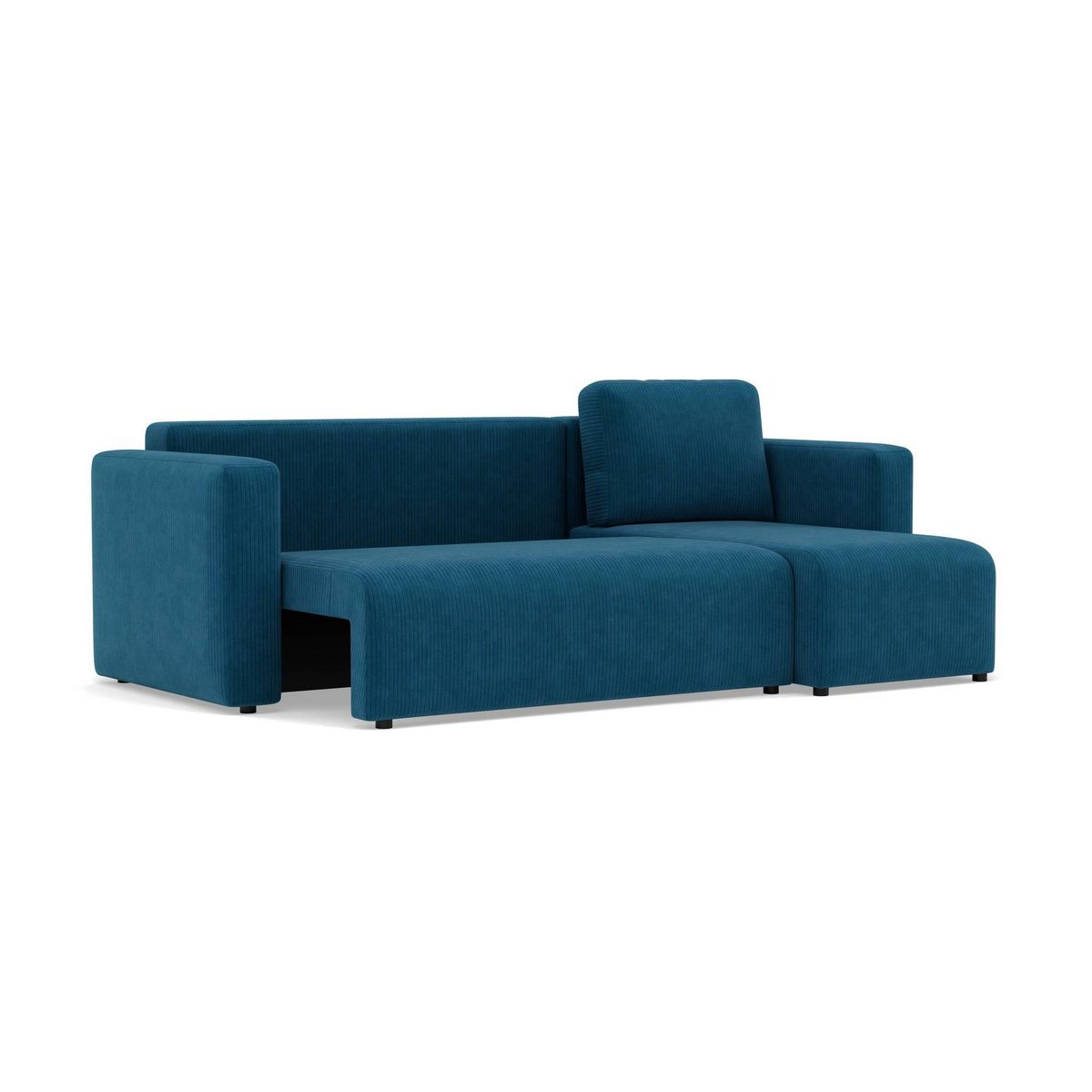 BEST MOBILIER Canopy - canapé d'angle réversible 4 places convertible avec coffre en velours côtelé