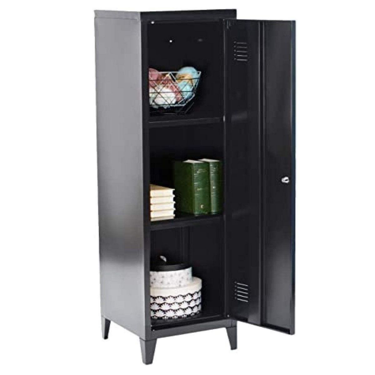 DIVERS Vestiaire 1 porte Industriel Black en métal - Noir